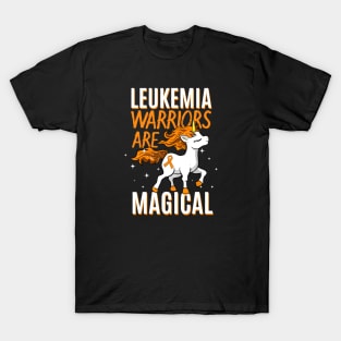 Leukemia Warrior Magical Unicorn Orange Ribbon T-Shirt